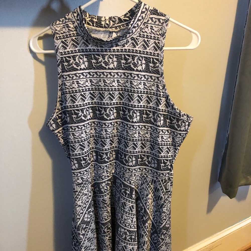 Navy and white dress